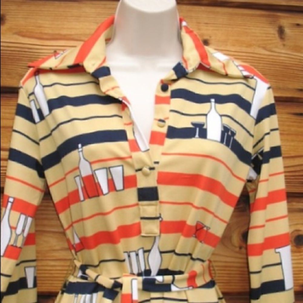 Vintage 60's Lanvin Cocktail Shirt Dress